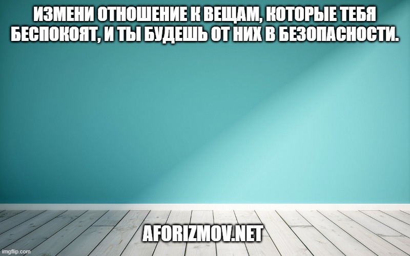 Измени отношение к вещам, которые тебя беспокоят, и ты будешь от них в безопасности.
