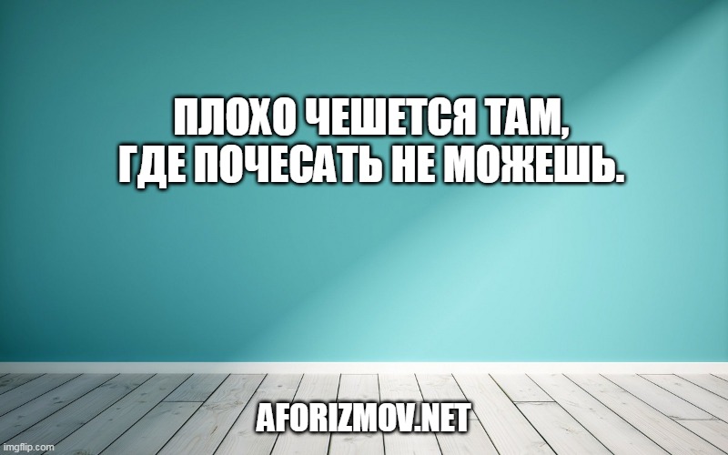 Плохо чешется там, где почесать не можешь.