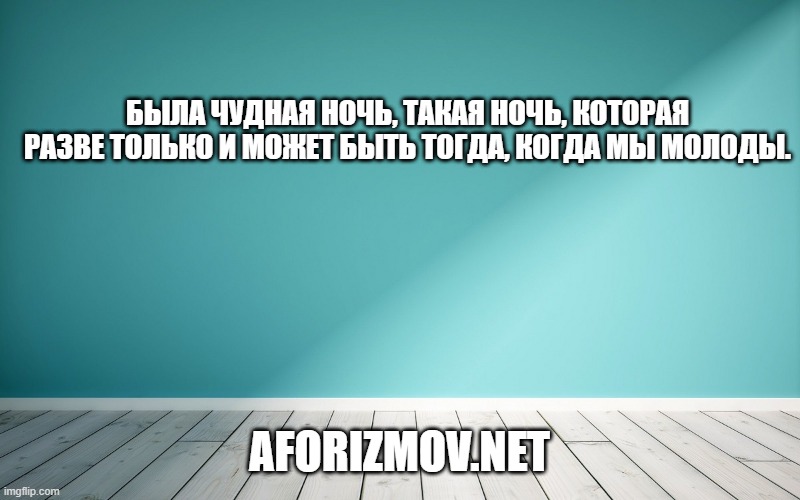 Была чудная ночь, такая ночь, которая разве только и может быть тогда, когда мы молоды.
