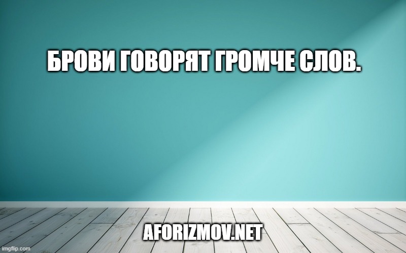 Брови говорят громче слов.