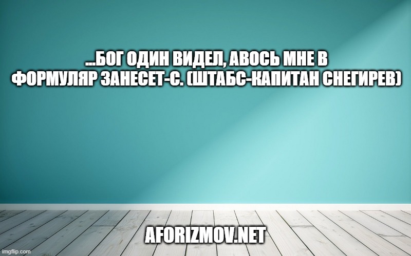 ...Бог один видел, авось мне в формуляр занесет-с. (штабс-капитан Снегирев)