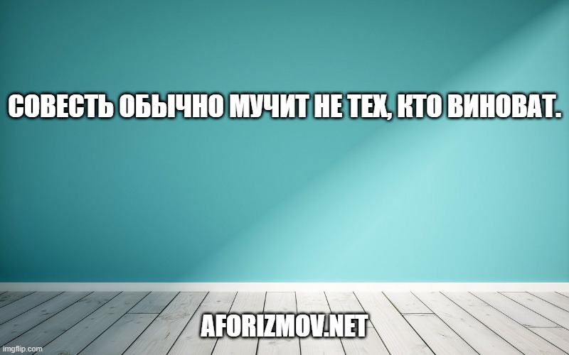 Совесть обычно мучит не тех, кто виноват.