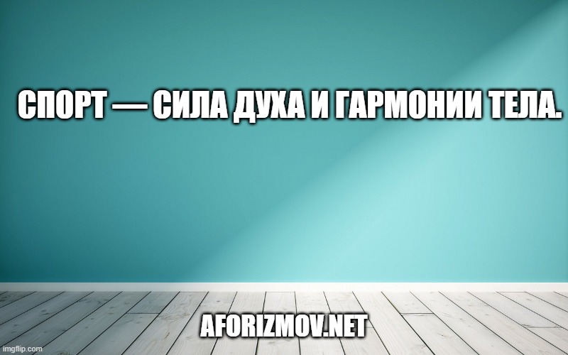 Спорт — сила духа и гармонии тела.
