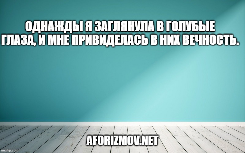 Однажды я заглянула в голубые глаза, и мне привиделась в них вечность.