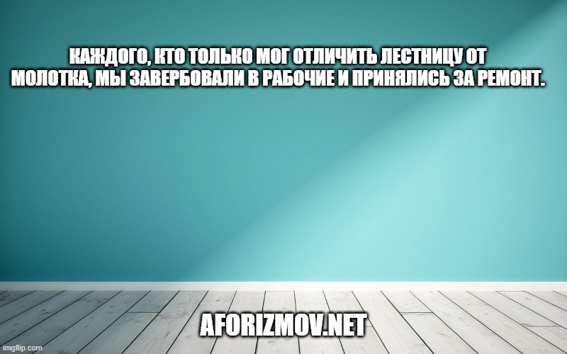 Каждого, кто только мог отличить лестницу от молотка, мы завербовали в рабочие и принялись за ремонт.