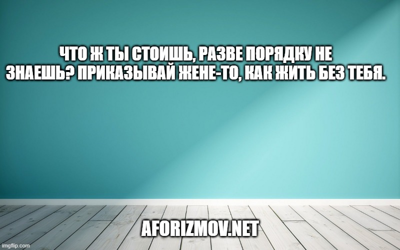 Что ж ты стоишь, разве порядку не знаешь? Приказывай жене-то, как жить без тебя.