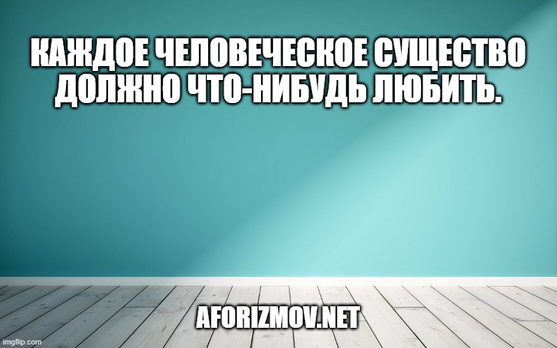 Каждое человеческое существо должно что-нибудь любить.