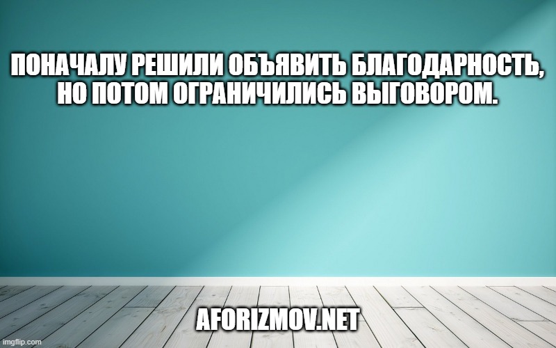 Поначалу решили объявить благодарность, но потом ограничились выговором.
