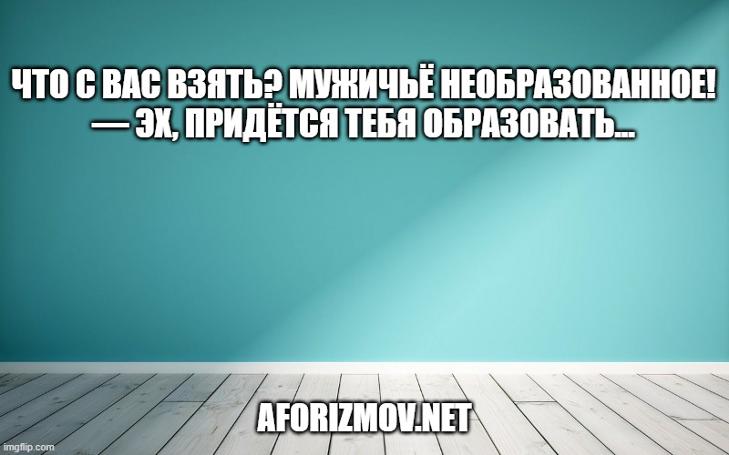 Что с вас взять? Мужичьё необразованное! — Эх, придётся тебя образовать...