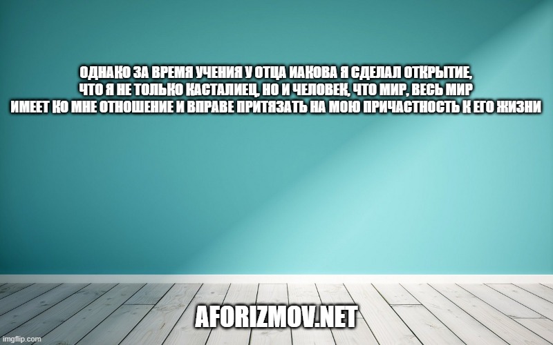Однако за время учения у отца Иакова я сделал открытие, что я не только касталиец, но и человек, что мир, весь мир имеет ко мне отношение и вправе притязать на мою причастность к его жизни
