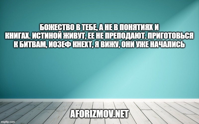 Божество в тебе, а не в понятиях и книгах. Истиной живут, ее не преподают. Приготовься к битвам, Иозеф Кнехт, я вижу, они уже начались