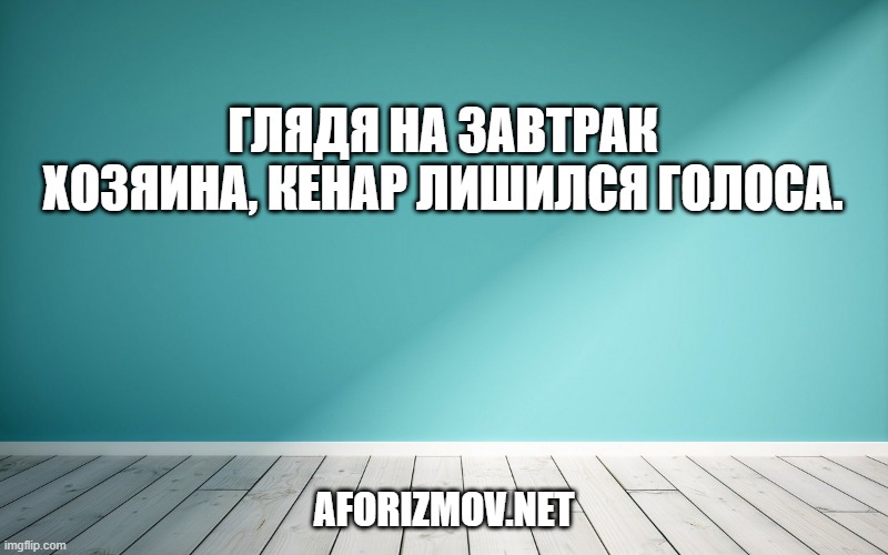 Глядя на завтрак хозяина, кенар лишился голоса.