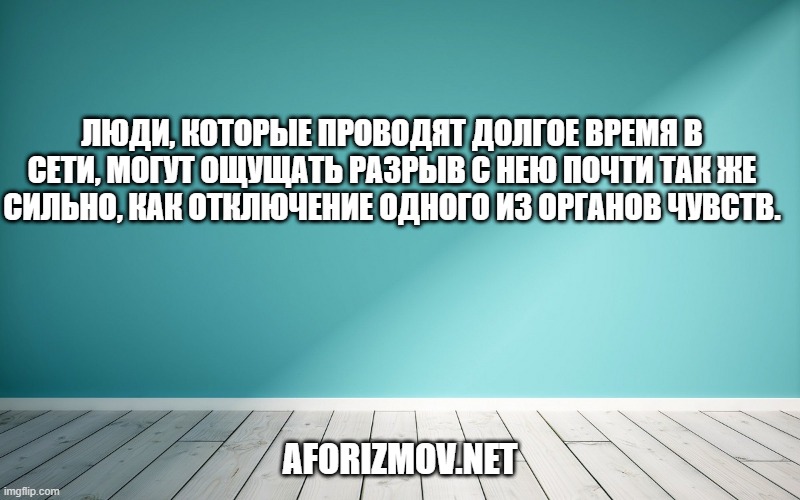 Люди, которые проводят долгое время в Сети, могут ощущать разрыв с нею почти так же сильно, как отключение одного из органов чувств.