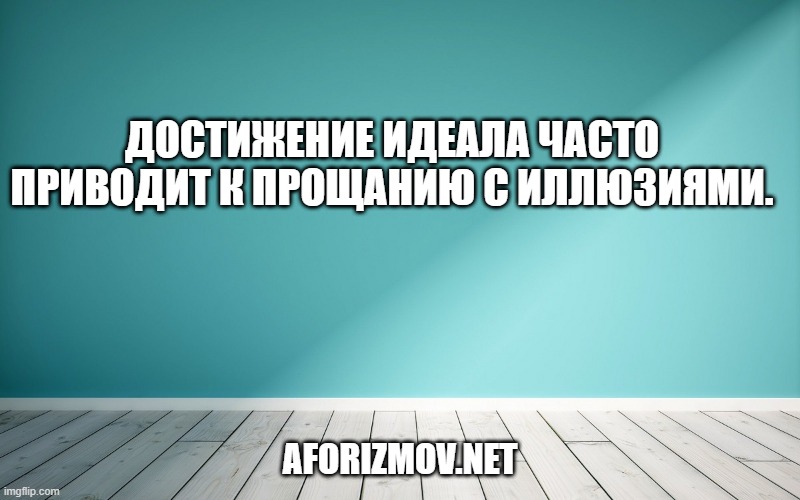 Достижение идеала часто приводит к прощанию с иллюзиями.