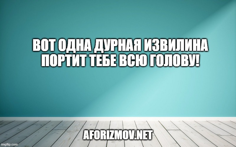 Вот одна дурная извилина портит тебе всю голову!