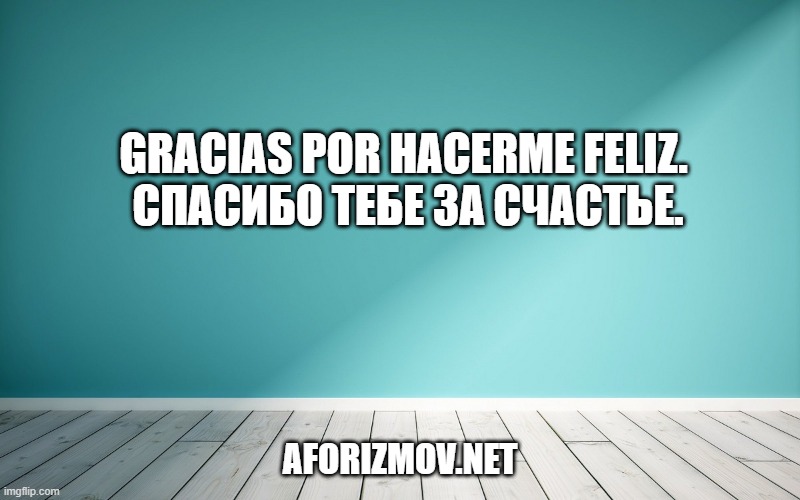 Gracias por hacerme feliz. Спасибо тебе за счастье.
