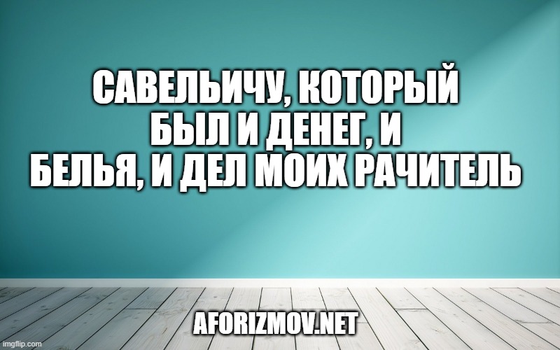 Савельичу, который был и денег, и белья, и дел моих рачитель