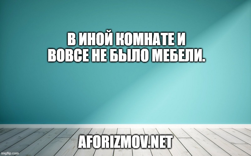 В иной комнате и вовсе не было мебели.