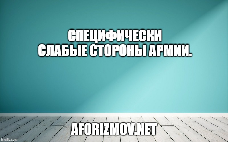 Специфически слабые стороны армии.