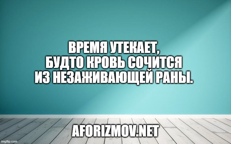 Время утекает, будто кровь сочится из незаживающей раны.