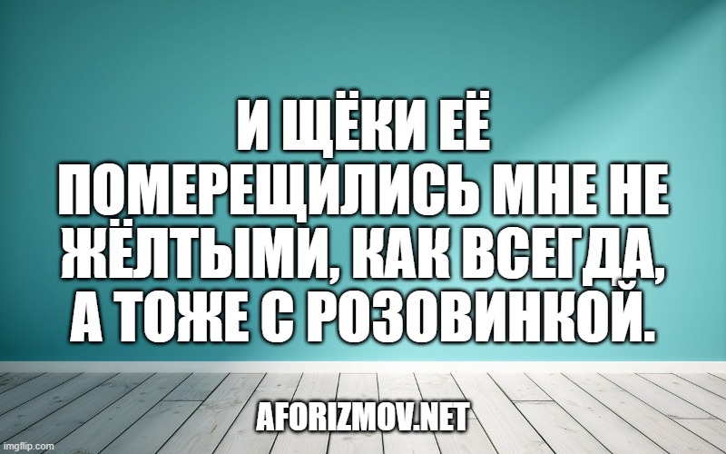 И щёки её померещились мне не жёлтыми, как всегда, а тоже с розовинкой.
