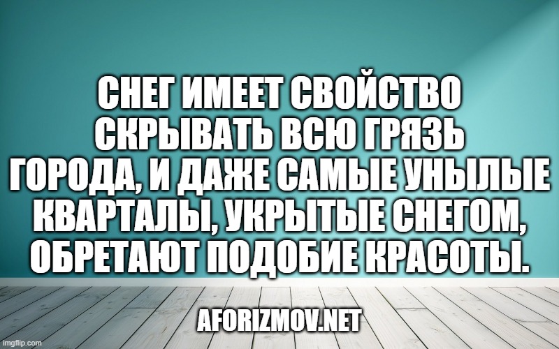 Снег имеет свойство скрывать всю грязь города, и даже самые унылые кварталы, укрытые снегом, обретают подобие красоты.
