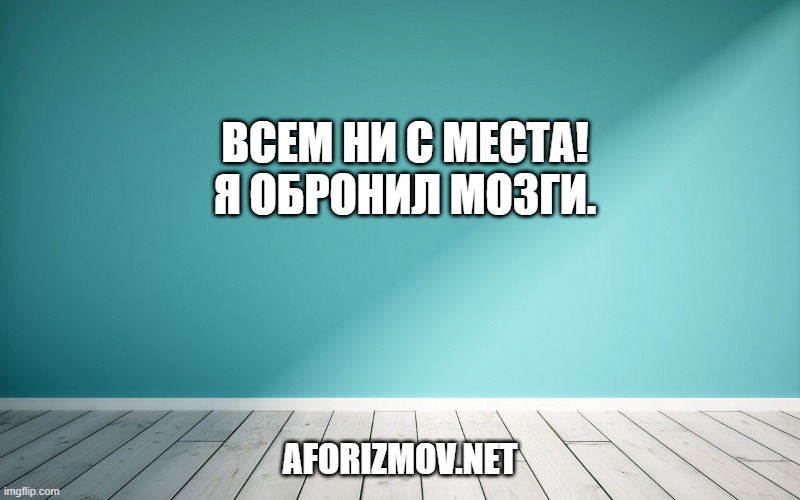 Всем ни с места! Я обронил мозги.