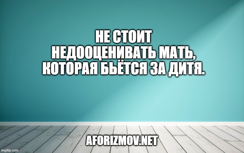 Не стоит недооценивать мать, которая бьётся за дитя.