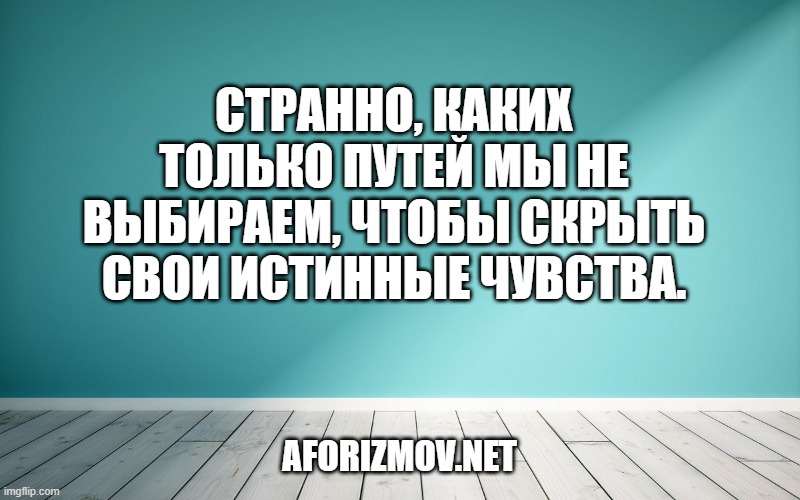 Странно, каких только путей мы не выбираем, чтобы скрыть свои истинные чувства.