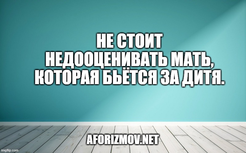 Не стоит недооценивать мать, которая бьётся за дитя.
