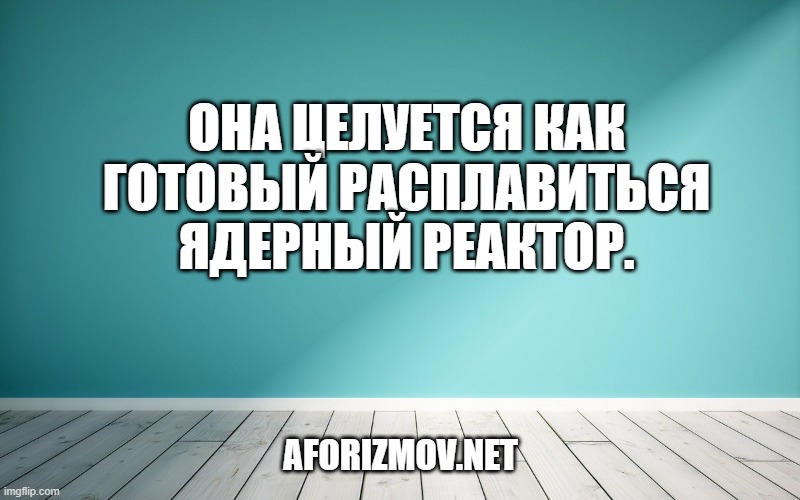 Она целуется как готовый расплавиться ядерный реактор.