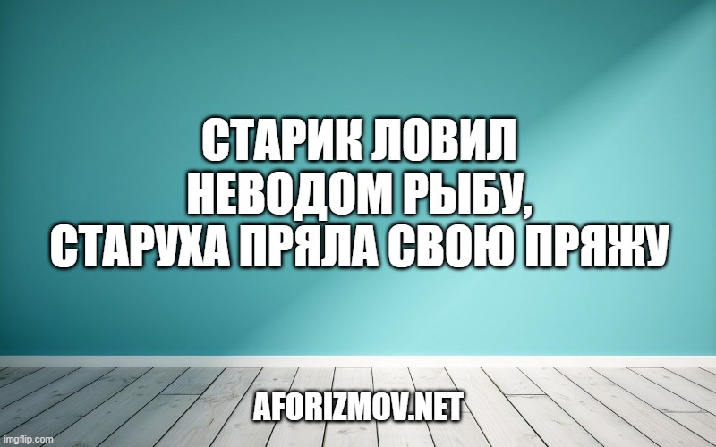 Старик ловил неводом рыбу, Старуха пряла свою пряжу