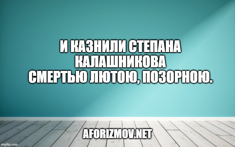 И казнили Степана Калашникова Смертью лютою, позорною.