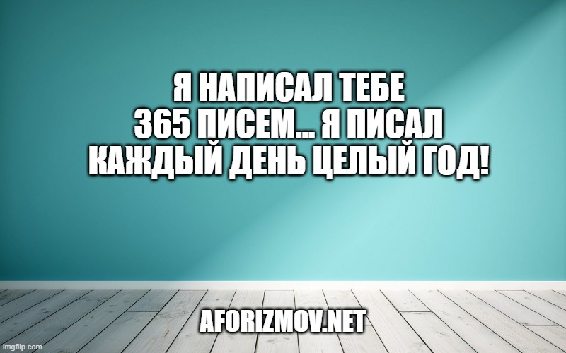 Я написал тебе 365 писем... Я писал каждый день целый год!