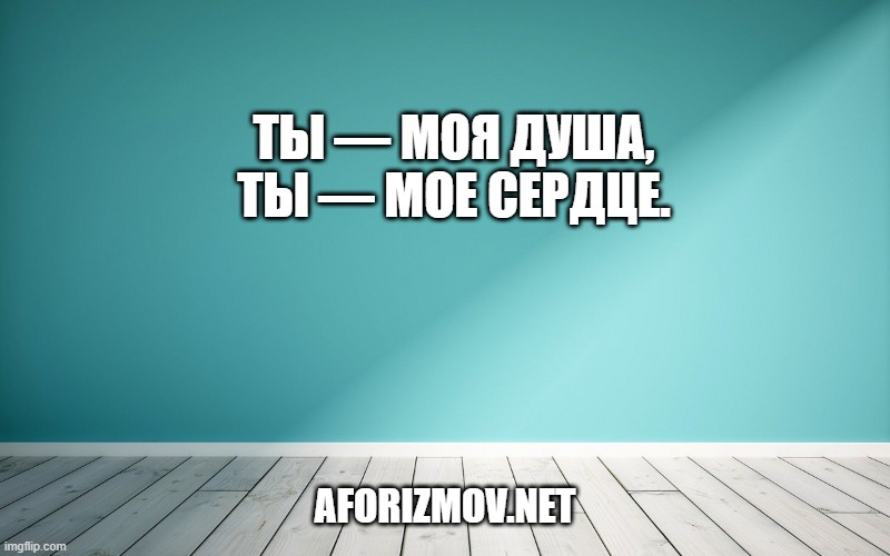 Ты — моя душа, ты — мое сердце.