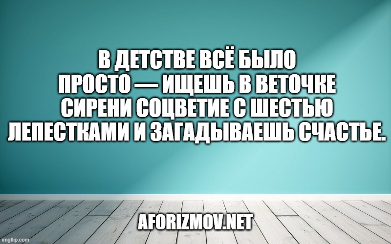 В детстве всё было просто — ищешь в веточке сирени соцветие с шестью лепестками и загадываешь счастье.