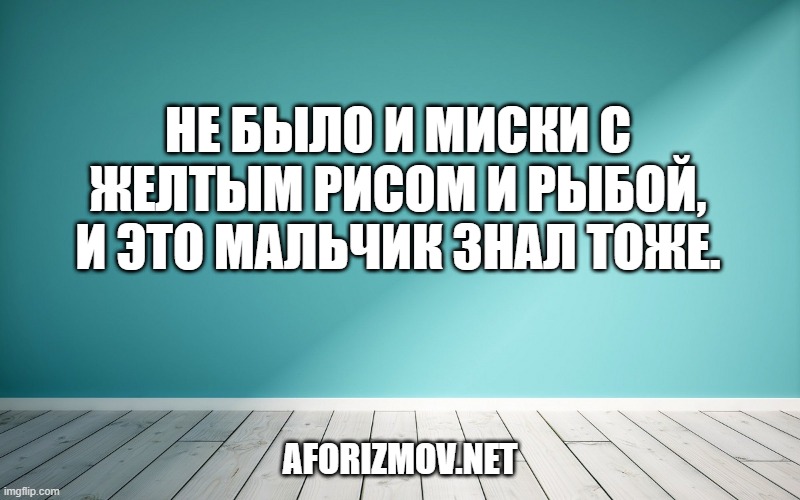 Не было и миски с желтым рисом и рыбой, и это мальчик знал тоже.