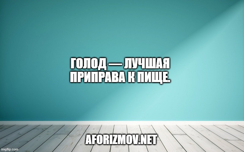 Голод — лучшая приправа к пище.
