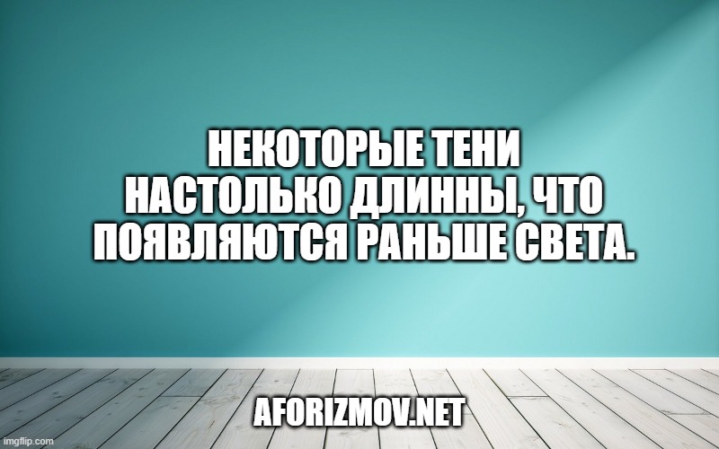 Некоторые тени настолько длинны, что появляются раньше света.