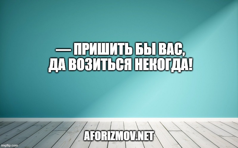 — Пришить бы вас, да возиться некогда!
