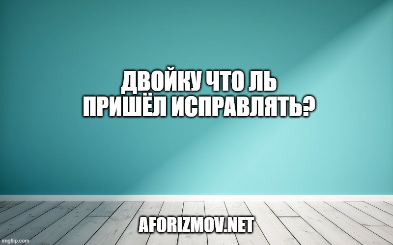 Двойку что ль пришёл исправлять?