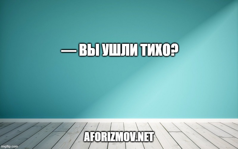 — Вы ушли тихо?