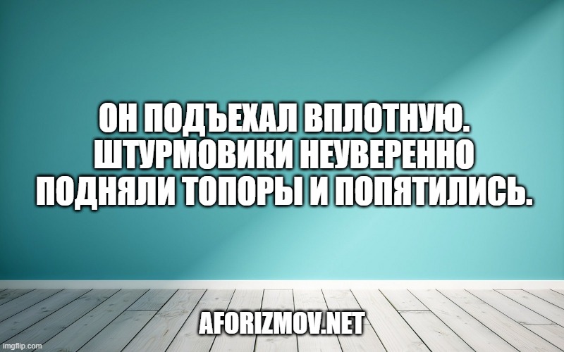 Он подъехал вплотную. Штурмовики неуверенно подняли топоры и попятились.