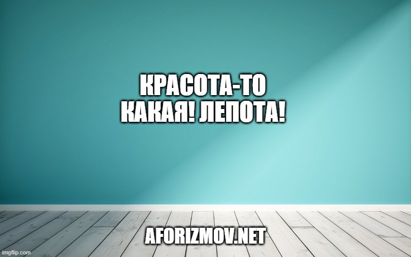 Красота-то какая! Лепота!