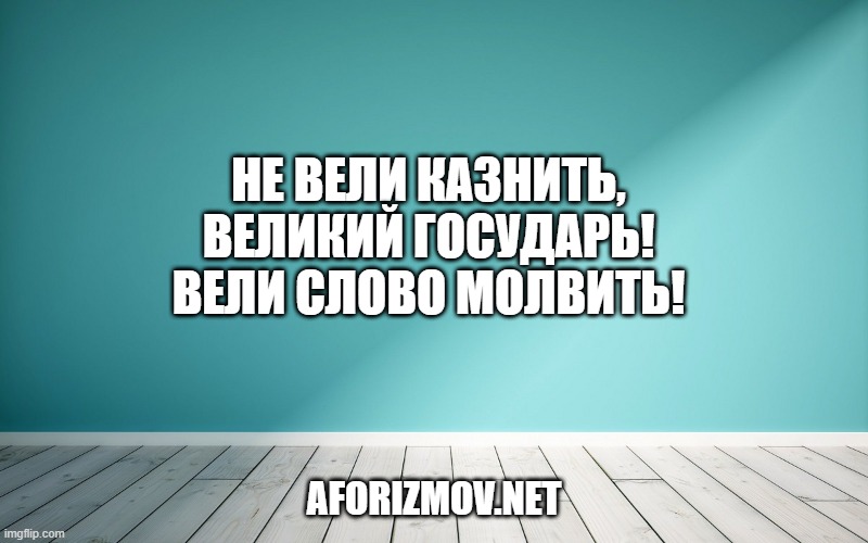 Не вели казнить, великий государь! Вели слово молвить!