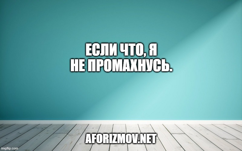 Если что, я не промахнусь.