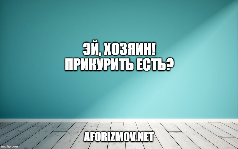 Эй, хозяин! Прикурить есть?