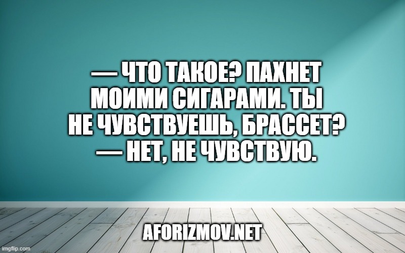 — Что такое? Пахнет моими сигарами. Ты не чувствуешь, Брассет?
— Нет, не чувствую.
