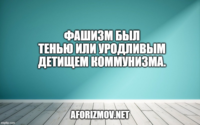 Фашизм был тенью или уродливым детищем коммунизма.