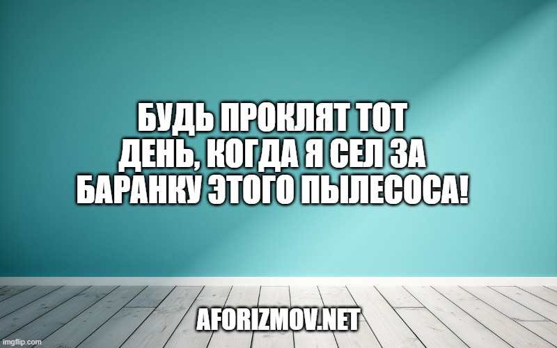 Будь проклят тот день, когда я сел за баранку этого пылесоса!